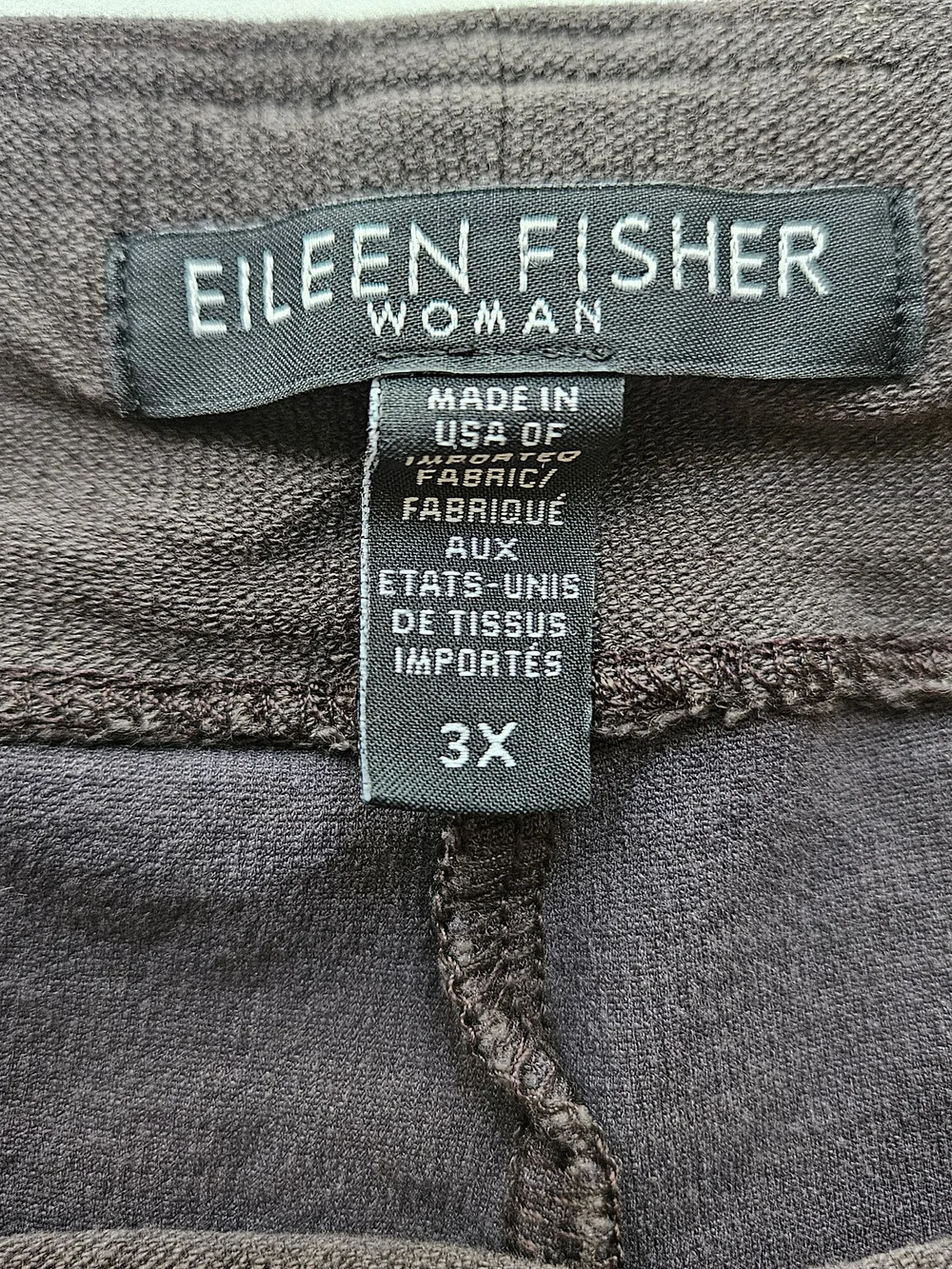 Eileen Fisher Women plus size dark brown knit pants 3X Casual Minimalist Pull On